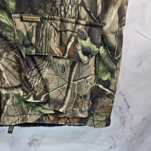 Remington Vest Mens Large Camo Hunting Reversible Realtree Hardwoods Woodland - Picture 4 of 12